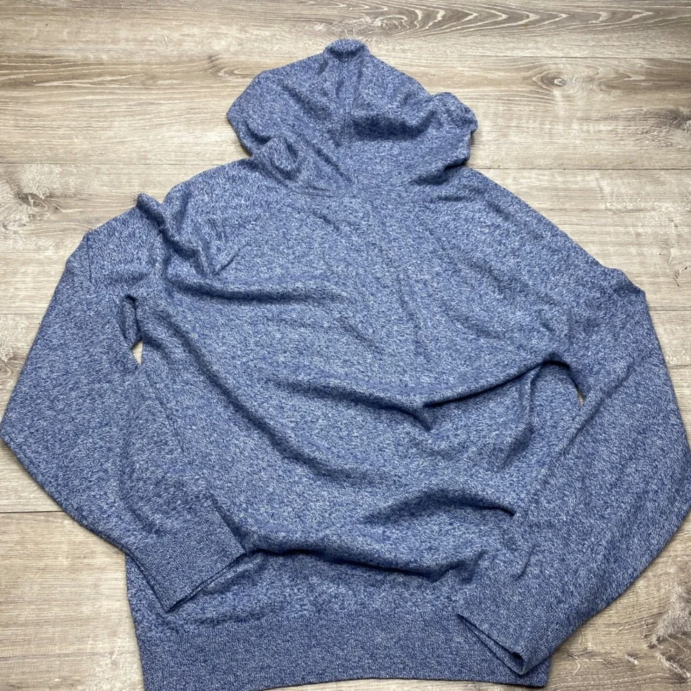 Banana Republic Hoodie Sweater Mens M Blue Marl Henley Knit 486503 Casual